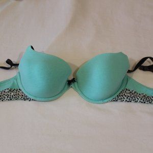 Victoria's Secret Lined Demi Teal Bra
